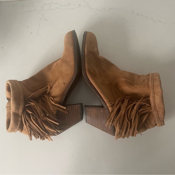 Sam Edelman Louie Brown Suede Fringe Booties Size 7.5 - Picture 11 of 13